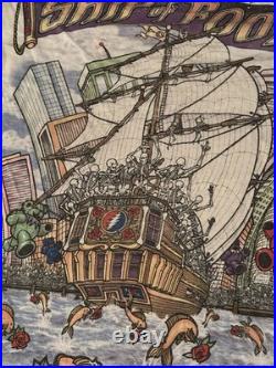Vintage 1993 Grateful Dead Ship Of Fools White Non Dyed TShirt XL Rare Back Worn