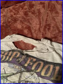 Vintage 1993 Grateful Dead Ship Of Fools White Non Dyed TShirt XL Rare Back Worn