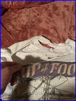 Vintage 1993 Grateful Dead Ship Of Fools White Non Dyed TShirt XL Rare Back Worn
