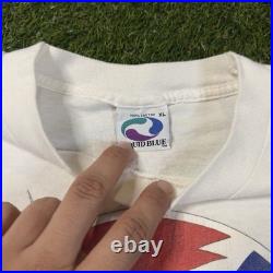 Vintage 1993 Grateful Dead Squid Blue T-Shirt XL California Tour Map Graphic Tee
