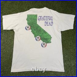 Vintage 1993 Grateful Dead Squid Blue T-Shirt XL California Tour Map Graphic Tee