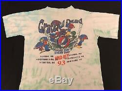 Vintage 1993 Grateful Dead Summer Concert Tour Tie Dye T-Shirt XL