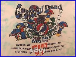 Vintage 1993 Grateful Dead Summer Concert Tour Tie Dye T-Shirt XL