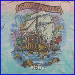 Vintage 1993 Grateful Dead Tie Dye Tour Shirt GDM Band Rock Liquid Blue