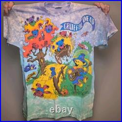 Vintage 1993 Liquid Blue Grateful Dead Rise & Fall Tour Tie-Dye T-Shirt Size L