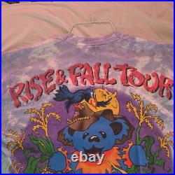 Vintage 1993 Liquid Blue Grateful Dead Rise & Fall Tour Tie-Dye T-Shirt Size L