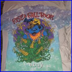 Vintage 1993 Liquid Blue Grateful Dead Rise & Fall Tour Tie-Dye T-Shirt Size L