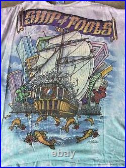 Vintage 1993 Tie Dye Grateful Dead Ship of Fools Tee. Size XL