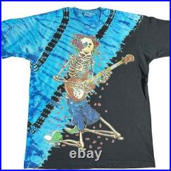 Vintage 1994 Grateful Dead Adjacent Skeleton Guitar Tie Dye T-Shirt Mens Large L