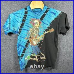 Vintage 1994 Grateful Dead Adjacent Skeleton Guitar Tie Dye T-Shirt Mens Large L