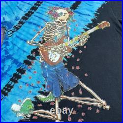 Vintage 1994 Grateful Dead Adjacent Skeleton Guitar Tie Dye T-Shirt Mens Large L