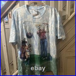 Vintage 1994 Grateful Dead Golf Tour Washington DC Tie Dye Blue T Shirt Size XL