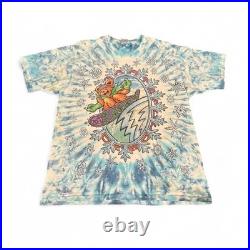 Vintage 1994 Grateful Dead Snowboarding Bear T Shirt Men's Size L Blue