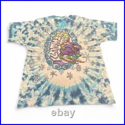 Vintage 1994 Grateful Dead Snowboarding Bear T Shirt Men's Size L Blue