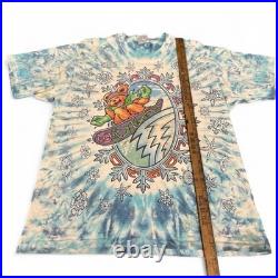 Vintage 1994 Grateful Dead Snowboarding Bear T Shirt Men's Size L Blue