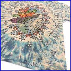 Vintage 1994 Grateful Dead Snowboarding Bear T Shirt Men's Size L Blue