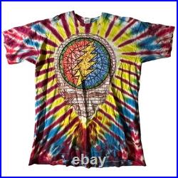 Vintage 1994 Grateful Dead Tour Tie Dye Shirt Stained Glass Steal Your Face XL