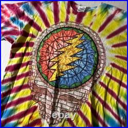 Vintage 1994 Grateful Dead Tour Tie Dye Shirt Stained Glass Steal Your Face XL