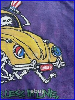 Vintage 1994 Grateful Dead Truckin Dead Xing Liquid Blue Tie Dye GDTRFB Large