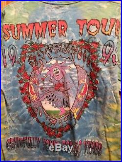 Vintage 1995 Grateful Dead 30th Anniversary Summer Tour T-Shirt XL Tie-Dye
