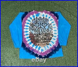 Vintage 1995 Grateful Dead Bertha Skeleton Roses T Shirt XL Liquid Blue