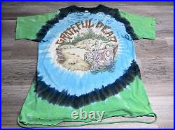 Vintage 1995 Grateful Dead Highgate Liquid Blue Tie Dye XL Pinkerton Thrashed