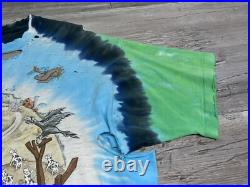 Vintage 1995 Grateful Dead Highgate Liquid Blue Tie Dye XL Pinkerton Thrashed