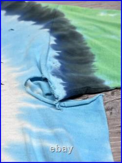Vintage 1995 Grateful Dead Highgate Liquid Blue Tie Dye XL Pinkerton Thrashed