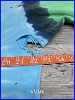 Vintage 1995 Grateful Dead Highgate Liquid Blue Tie Dye XL Pinkerton Thrashed