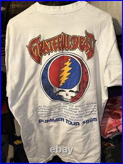 Vintage 1995 Grateful Dead Joker Summer Tour Mens Tshirt XL White