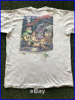 Vintage 1995 Grateful Dead LL Rain Summer Tour Shirt Liquid Blue Bears