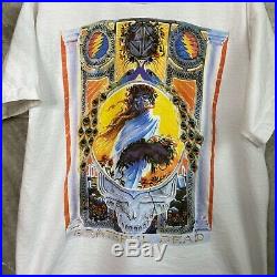 Vintage 1995 Grateful Dead Pillars Stained Glass Anniversary Tour White T-Shirt