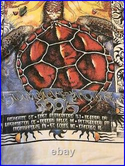 Vintage 1995 Grateful Dead Summer Tour T Shirt Large Turtles Sun Roses Rare