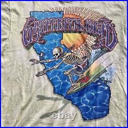 Vintage 1995 Grateful Dead T Shirt Rick Griffin Skeleton Surfer California LARGE