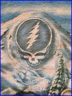 Vintage 1995 Grateful Dead Tie Dye Concert T-Shirt Skiing Skeleton Large
