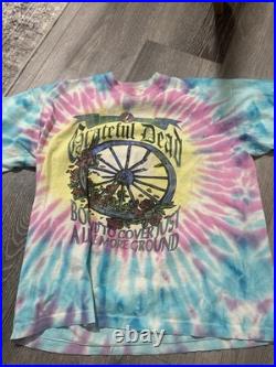 Vintage 1995 Grateful Dead Tie Dye Tour T Shirt XL Bound to Cover Just Mo Ground
