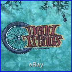 Vintage 1995 Grateful Dead Treads Mountain Bike Tie Dye T Shirt Liquid Blue XL