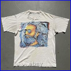 Vintage 1995 Jerry Garcia Grateful Dead Memorial T-Shirt Thrashed Rock Concert