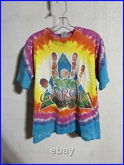 Vintage 1995 Jerry Garcia Hand Chris Pinkerton Tie Dye T Shirt XL Grateful Dead