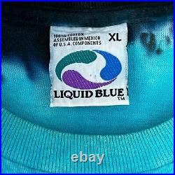 Vintage 1995 THE GRATEFUL DEAD Liquid Blue Highgate T-Shirt Size L Tie Dye USA