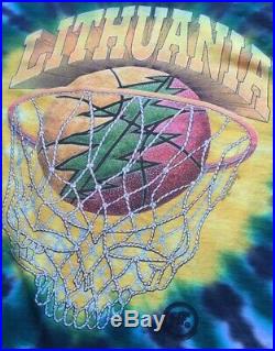 Vintage 1996 90s Grateful Dead Lithuania Basketball T Shirt Men Size XL Fit NR