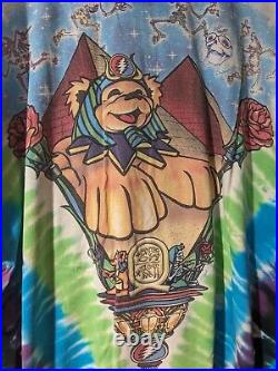 Vintage 1996 Grateful Dead Dancing Bears Pyramid Liquid Blue XX-Large T-Shirt