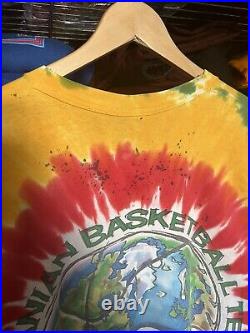 Vintage 1996 Grateful Dead Lithuania Basketball Liquid Blue Tee XL Made In USA