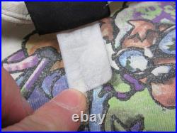 Vintage 1996 Grateful Dead Skiing Bear Liquid Blue Tie Dye Shirt (XL) Distressed