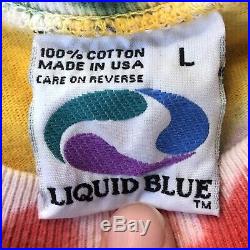 Vintage 1996 Lithuania Basketball Tie Dye Shirt Grateful Dead Liquid Blue Large
