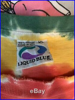 Vintage 1996 Lithuania Basketball Tie Dye Shirt Grateful Dead Liquid Blue XL