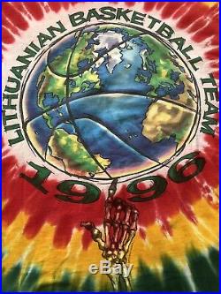 Vintage 1996 Tie Dye Lithuania Basketball Team Grateful Dead Olympics Shirt XXL