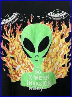Vintage 1996 Ween Band Promo Tour Shirt Alien X-Files Grateful Dead Concert Sz L