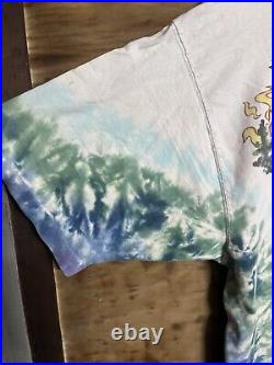 Vintage 1996 grateful dead liquid blue skiing Bear tie dye t-shirt