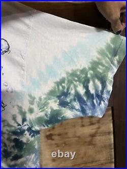 Vintage 1996 grateful dead liquid blue skiing Bear tie dye t-shirt